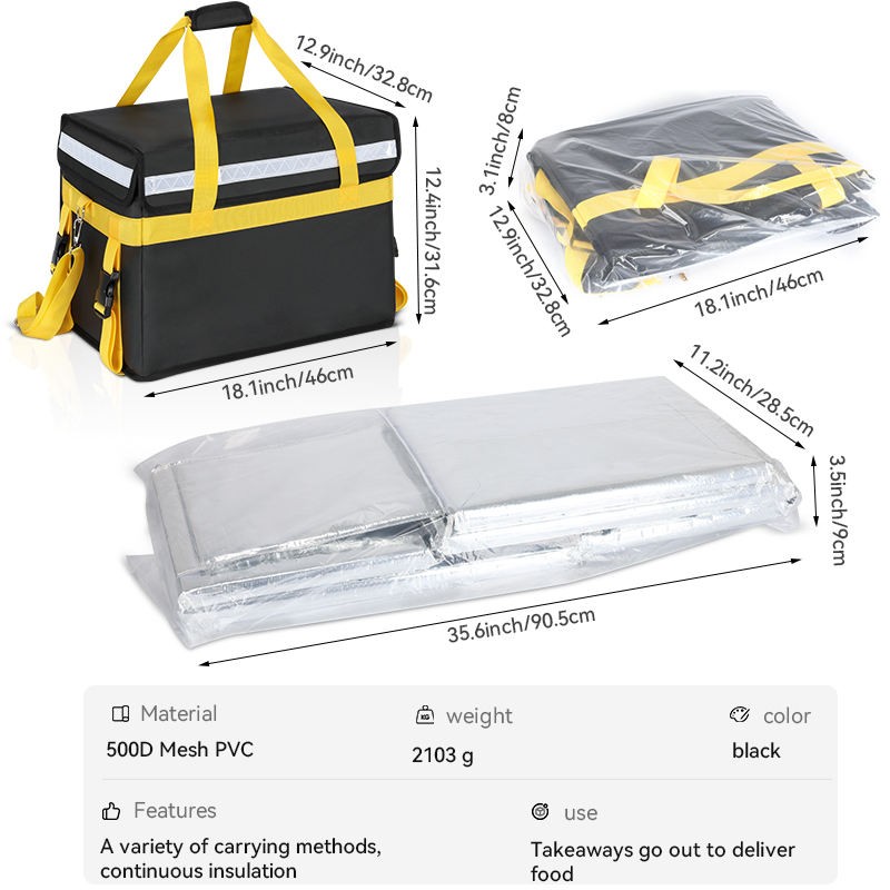 Factory Custom Insulated Food Delivery Backpack Thermal Pizza Delivery Bag Leak