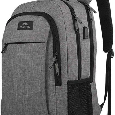 Matein Travel Laptop Backpack Business Notebook Bag With USB Charging Port Custom Waterproof Laptop Backpacks For Women Men