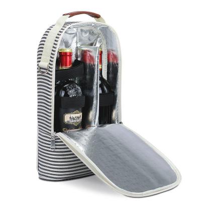 2 Bottle Wine Tote Carrier - Leakproof & Insulated Padded Versatile Wine Cooler Bag for Travel